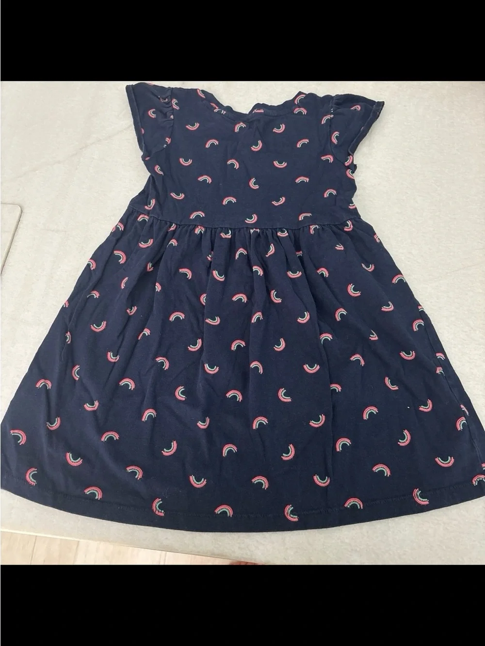 Baby GAP Skater Navy Rainbow Print Dress